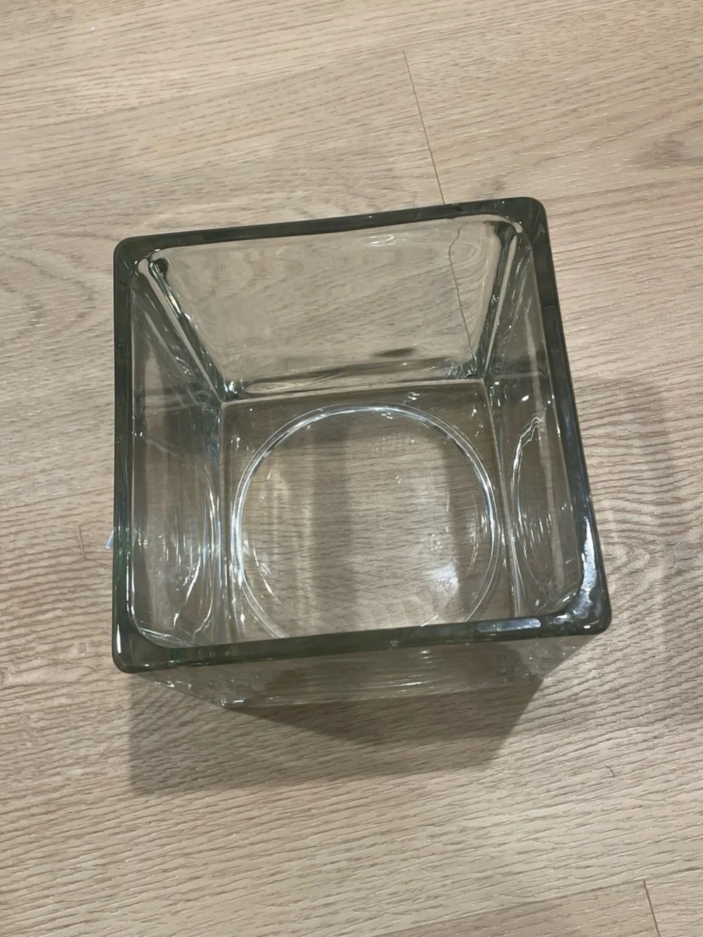 Clear Glass Square Vase - Modern Home Accent